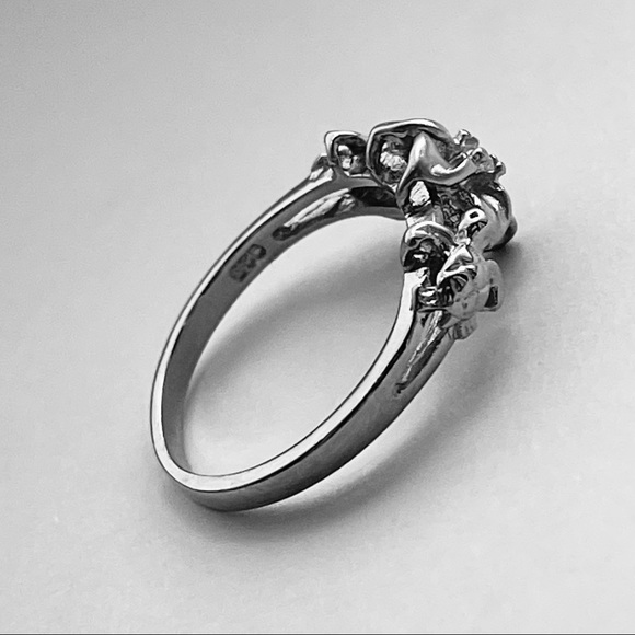 Sterling Silver Turtles and Plumeria Ring, Silver Rings, Hawaii Flower Jewelry - Picture 10 of 11